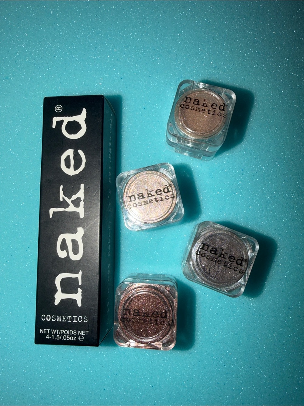 naked cosmetics Shimmer Eyeshadow Pots - Champagne, Taupe, Bronze & Charcoal